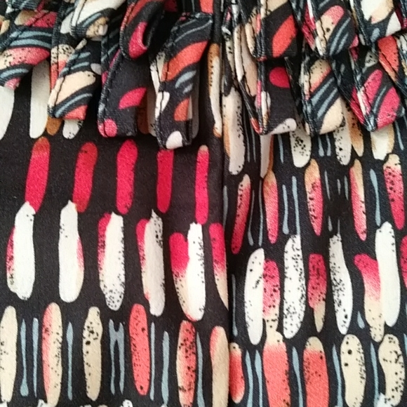 Ivy Chic NY Double Loop Layer Neckline Cropped Lined Blazer LARGE Black Red - Picture 4 of 16